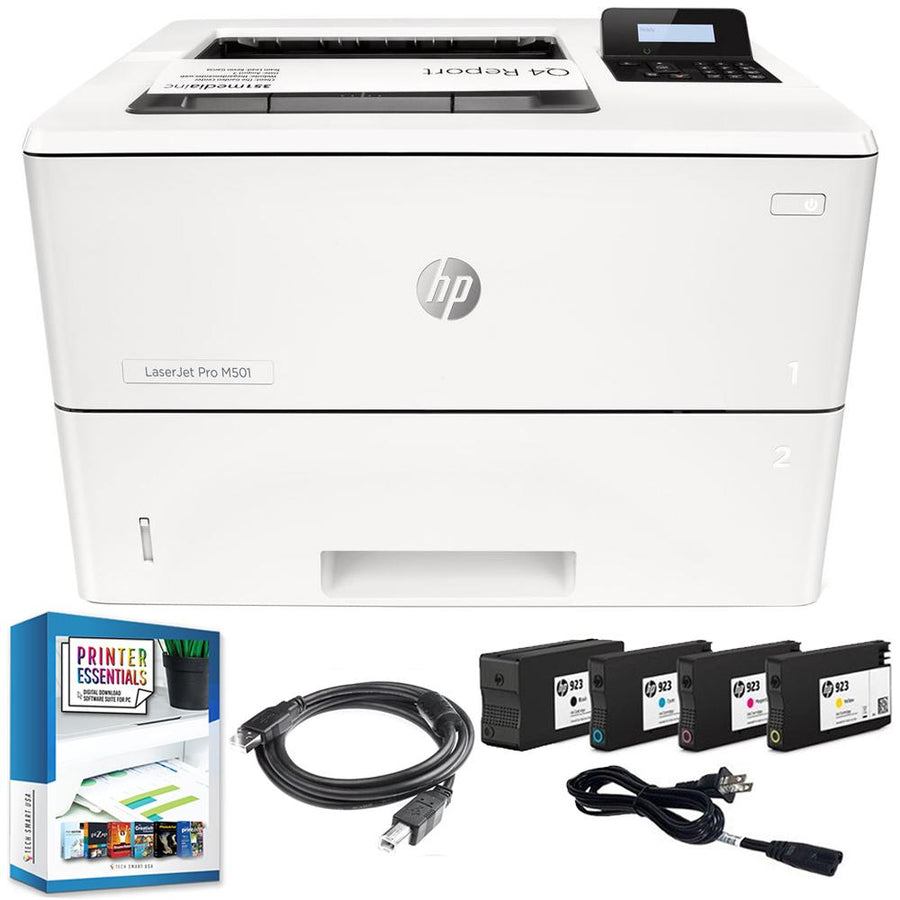 Hewlett Packard LaserJet Pro M501dn Monochrome Printer with Home Office Bundle