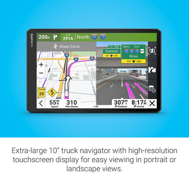 Garmin dezl OTR1020 10" GPS Truck Navigator, Custom Truck Routing, Satellite Imagery