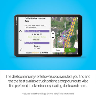 Garmin dezl OTR820 8" GPS Truck Navigator, Custom Truck Routing, Satellite Imagery