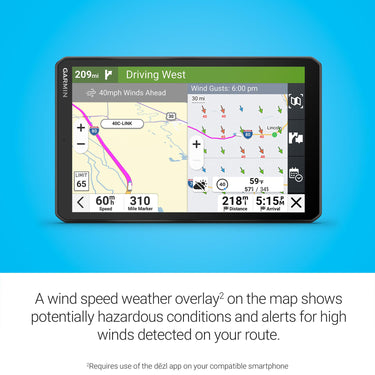 Garmin dezl OTR820 8" GPS Truck Navigator, Custom Truck Routing, Satellite Imagery