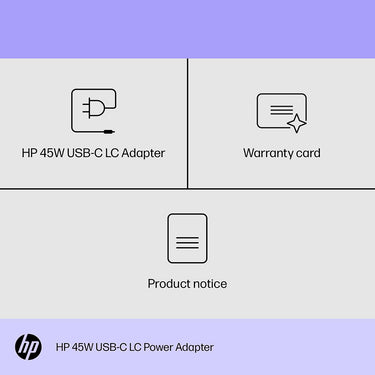 Hewlett Packard 45W USB-C LC Power Adapter - 1MZ01AA#ABA