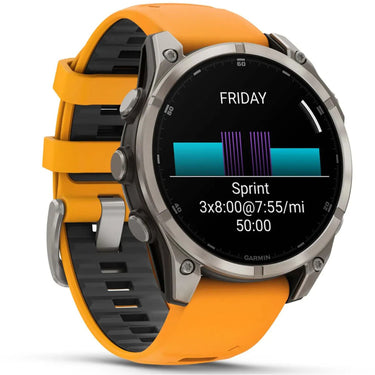 Garmin Fenix 8 47 mm, AMOLED, Sapphire,Titanium with Spark Orange Silicone Band