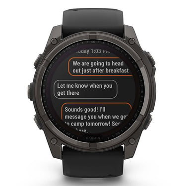 Garmin Fenix 8 47 mm, Solar Sapphire, Carbon Gray DLC Titanium with Black/Pebble Gray