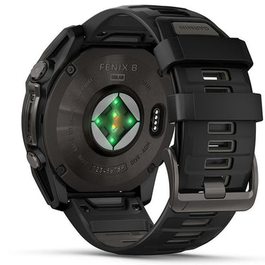 Garmin Fenix 8 47 mm, Solar Sapphire, Carbon Gray DLC Titanium with Black/Pebble Gray