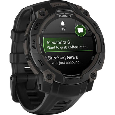 Garmin Instinct 3 - 45 mm Outdoor GPS Smartwatch, AMOLED, Black with Black Band