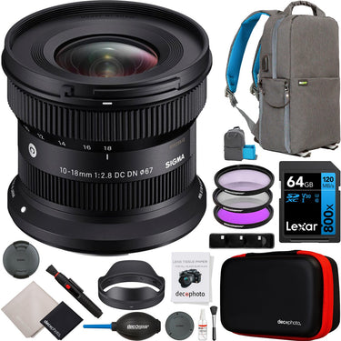 Sigma 10-18mm F2.8 DC DN Contemporary APS-C Format Zoom Lens for Canon RF-Mount Bundle