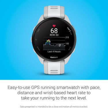 Garmin Forerunner 165 Smart Sport Watch, Mist Gray + Whitestone