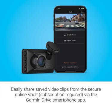 Garmin Dash Cam X210 1440p HD, 140-degree FOV, Clarity Polarizer, Voice Control, GPS