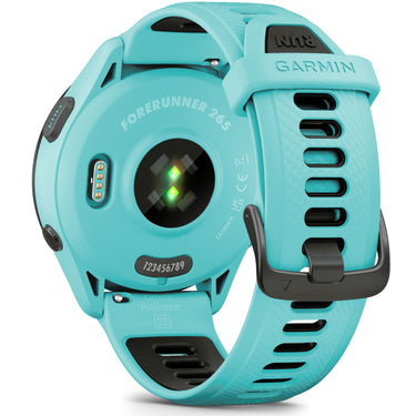 Garmin Forerunner 265 GPS Smartwatch, Aqua/Black + Charging Dock + Dust Cover Bundle