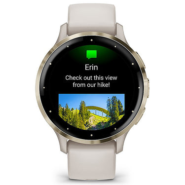Garmin Venu 3S GPS Smartwatch Gold with Ivory Case 41mm + Charging Dock Bundle