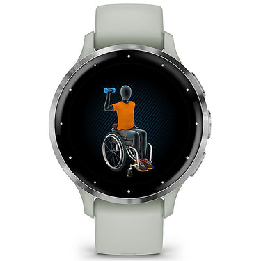 Garmin Venu 3S GPS Smartwatch Steel with Gray Case 41mm + Charging Dock Bundle