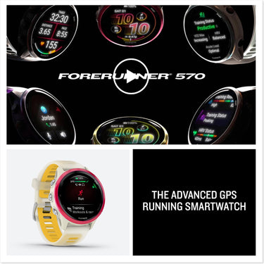 Garmin Forerunner 570 - 42mm GPS Smartwatch, Aluminum and Bone/Mango Band