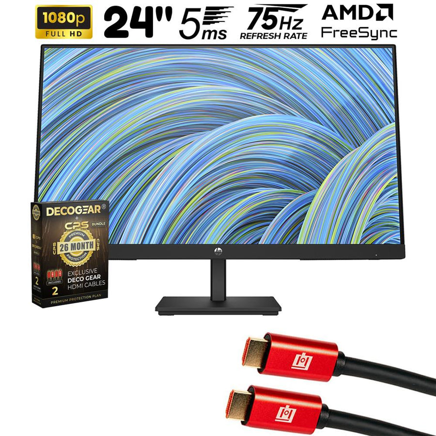 Hewlett Packard V24v G5 24" FHD 16:9 LCD Monitor, Black + 26 Month Protection Bundle