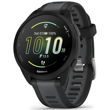 Garmin Forerunner 165 Music Sport Watch Black + Gray with Charging Dock Bundle