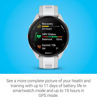 Garmin Forerunner 165 Smart Sport Watch, Mist Gray + Whitestone w/ Accessories Bundle