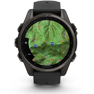 Garmin Fenix 8 43mm Smartwatch, Sapphire, Carbon Gray DLC Titanium + Accessories Bundle