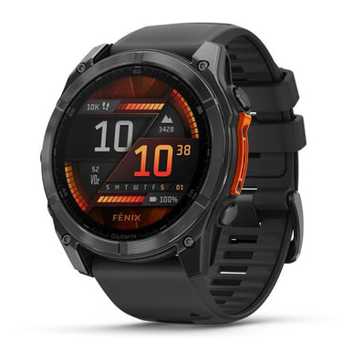 Garmin Fenix 8 51mm AMOLED Sapphire, Carbon Gray DLC Band + Charging Doc + Dust Cover