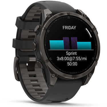 Garmin Fenix 8 47mm Smartwatch, Sapphire, Carbon Gray Titanium + Accessories Bundle