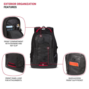 Swiss Gear Cecil 5505 Laptop Backpack, Camo Noir, 18-Inch