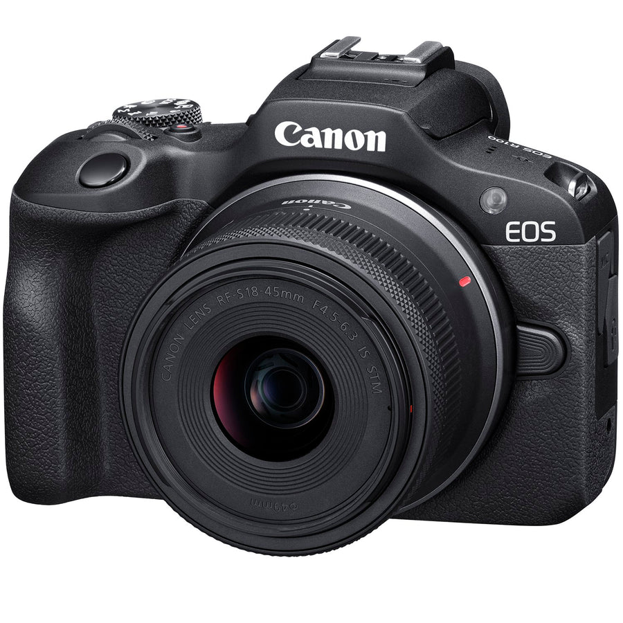 Canon EOS R100 4K Camera Double Zoom Lens + RF-S18-45mm & RF75-300mm