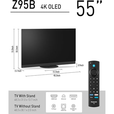 Panasonic Z95BP Series 55 inch OLED 4K Ultra HD Smart Fire TV + Soundbar Bundle