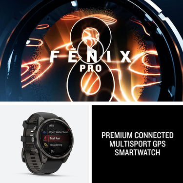 Garmin fenix 8 Pro 47 mm, AMOLED, Sapphire, Carbon Gray DLC Titanium