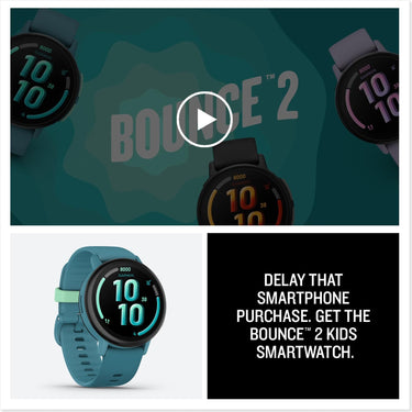 Garmin Bounce 2 Kids Smartwatch with Calling, Turquoise