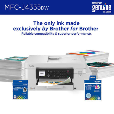 Brother INKvestment 4355 Wireless All-in-One Inkjet Printer + Color Cartridges Bundle