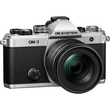 OM SYSTEM Olympus OM-3 Digital Camera, M.ZUIKO 12-45mm Lens, Silver (V210051SW000)