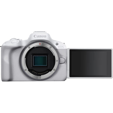 Canon EOS R50 Mirrorless Camera Body Only (White) 5812C002 + Accessories Bundle
