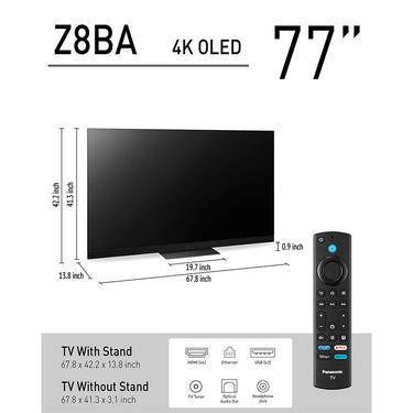 Panasonic Z8BAP 77" OLED 4K Smart Fire TV, 144Hz +26 Month Protection Bundle