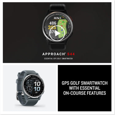 Garmin Approach S44 GPS Golf Smartwatch, Silver Aluminum Bezel w/ Twilight Band
