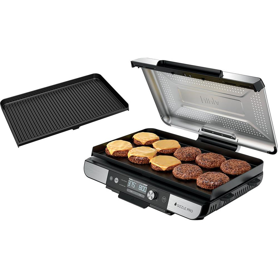 Ninja Sizzle Pro XL 20-Inch Indoor Griddle + Grill - Silver, Refurbished