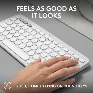 Logitech Core Pebble Keys 2 K380S Wireless Keyboard in Tonal White - 920-011776