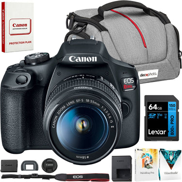 Canon EOS Rebel T7 DSLR Camera + 18-55mm f/3.5-5.6 IS II Kit + Accessories Bundle