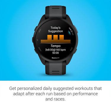 Garmin Forerunner 165 Smart Sport Watch, Black + Slate Gray w/ Accessories Bundle