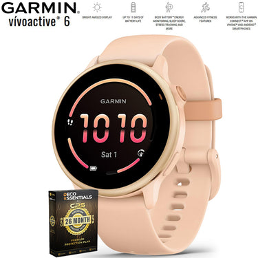 Garmin VIVOACTIVE 6 Fitness GPS Smartwatch Pink with Band + 26 Month Protection