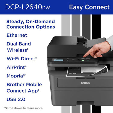 Brother Wireless Monochrome Multi-Function Laser Printer w/ Print Like A Pro Bundle