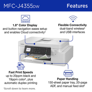 Brother INKvestment Wireless All-in-One Inkjet Printer w/ Print Like A Pro Bundle