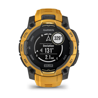 Garmin Instinct 3 - 45 mm Outdoor GPS Smartwatch, SOLAR, Sunburst w/ Sunburst/Gray Band