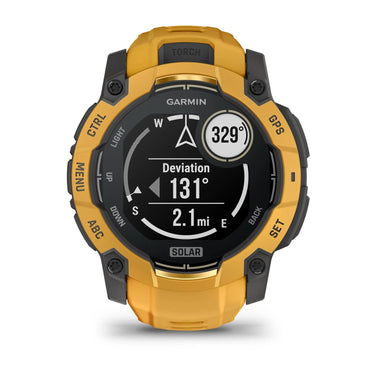 Garmin Instinct 3 - 50 mm Outdoor GPS Smartwatch, SOLAR, Sunburst w/ Sunburst/Gray Band