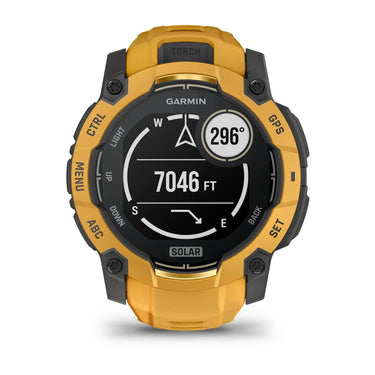 Garmin Instinct 3 - 50 mm Outdoor GPS Smartwatch, SOLAR, Sunburst w/ Sunburst/Gray Band