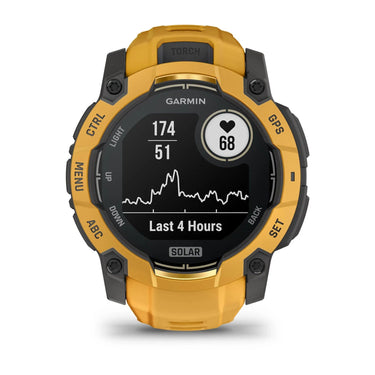 Garmin Instinct 3 - 50 mm Outdoor GPS Smartwatch, SOLAR, Sunburst w/ Sunburst/Gray Band