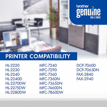 Brother Genuine TN450 High Yield Black Mono Laser Toner Cartridge
