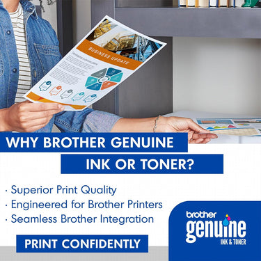 Brother Genuine High Yield Toner Cartridge Replacement Cyan Toner with Guide