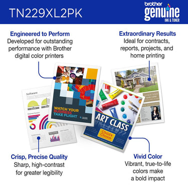 Brother Genuine High Yield Toner Cartridge Black Twin Pack with Deco Guide