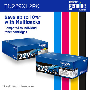 Brother Genuine High Yield Toner Cartridge Black Twin Pack with Deco Guide