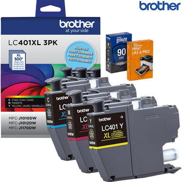 Brother Genuine High Yield 3-Pack Color Ink Cartridges + Deco Essentials Guide