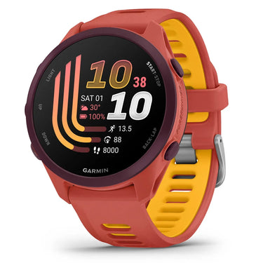 Garmin Forerunner 170 Music GPS Running Smartwatch, Red Pink/Mango