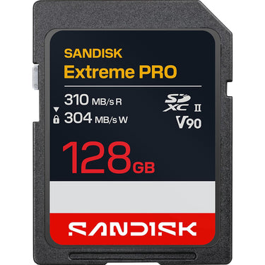 Sandisk NEW! 128GB Extreme PRO SD UHS-II V90 Memory Card, Up to 310MB/s Read (New 2026)